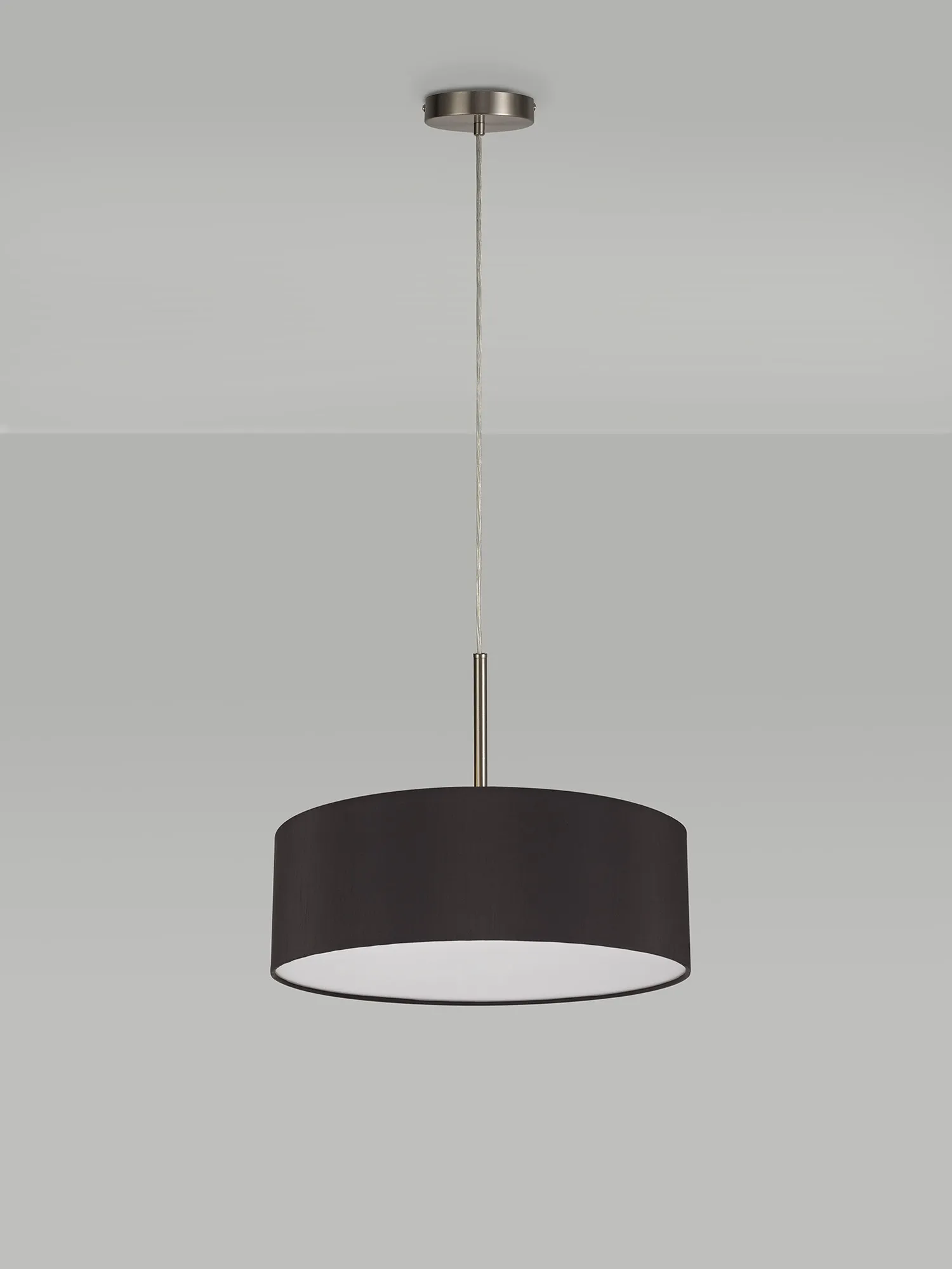 Baymont 45cm 5 Light Pendant Satin Nickel, Black DK0761  Deco Baymont SN BL